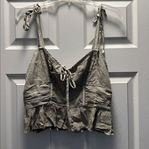 American Eagle Outfitters Cream Smocked Top